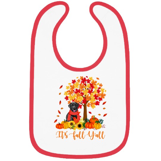 Labrador Lab Dog Its Fall Yall Labrador Black Lab Halloween Bibs