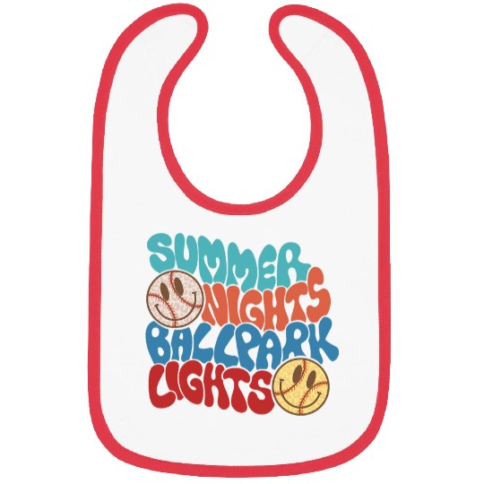 summer nights and ballpark lights baseball softball game day Bibs