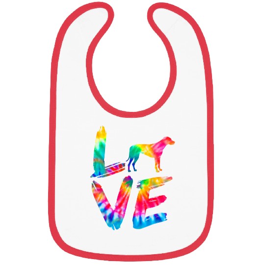 Rhodesian Ridgeback Tie Dye Love Dog Mom Dad Bibs