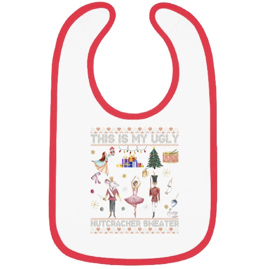 This Is My Ugly Nutcracker Ballet Sweater Retro Hearts Xmas Bibs