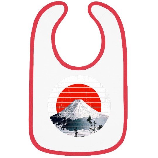 Japan Japanese Art Flag Mount Fuji Tokyo Bibs
