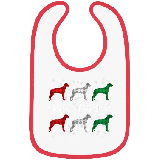 Rhodesian Ridgeback Merry Christmas Argyle Dog Bibs