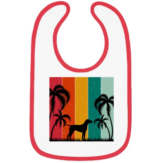 Retro Summer German Shorthaired Pointer Dog Lover Vacation Bibs