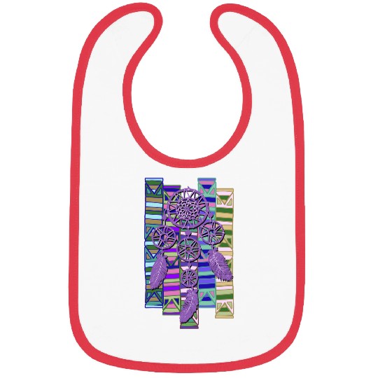 Native American Dreamcatcher Border Elements 3 Fan Fun Bibs