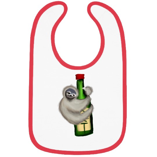 Sloth Climbing Soju Bottle Bibs
