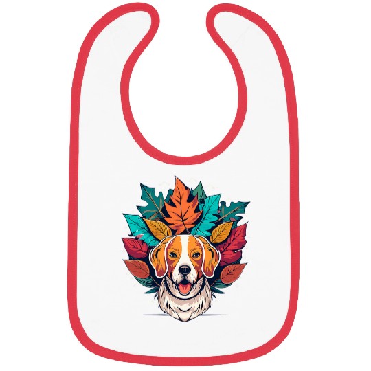 Hello Fall Autumn Leaf Funny Beagle Dog lovers Bibs
