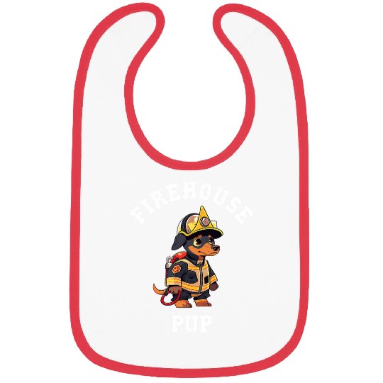 Miniature Pinscher Firehouse Pup Funny Dog Firefighter Bibs