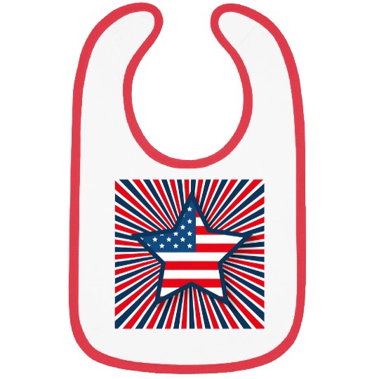 Red White And Blue Decorative Star Bibs