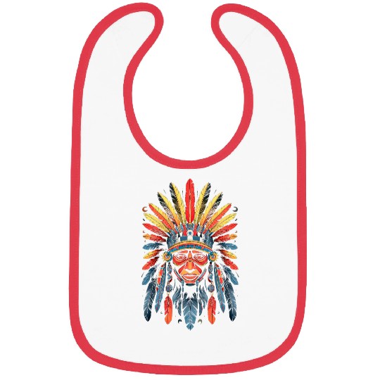 Native American Indian Design Warrior Native American 5 Bibs