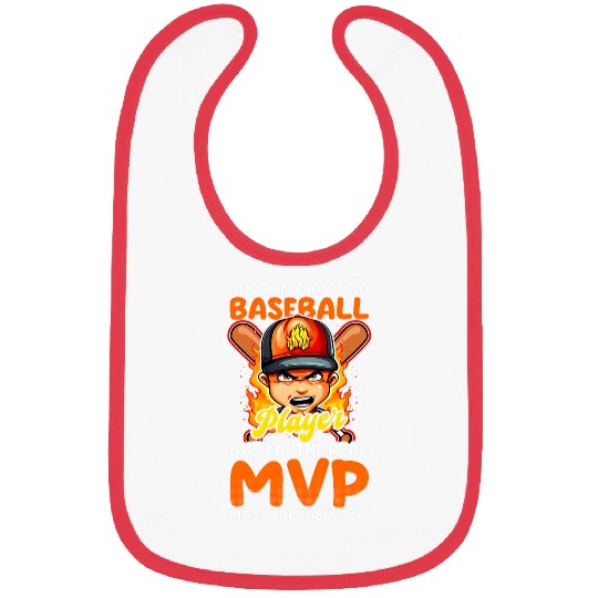 Son May Be Player mosts Valuable Pop Design Baseball Dad Bibs
