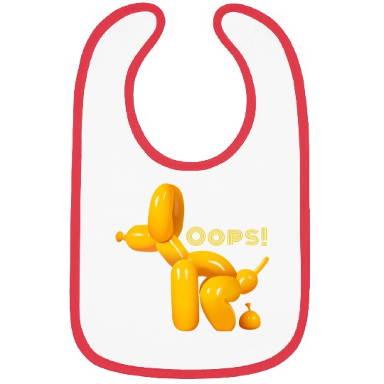 Oops Pop Art Balloon Dog Pooping Bibs
