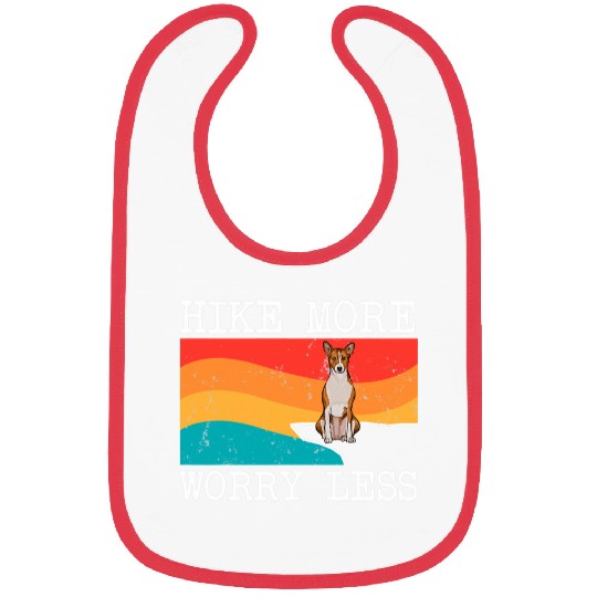 Hike More Worry Less Basenji Graphic Hiking Bibs
