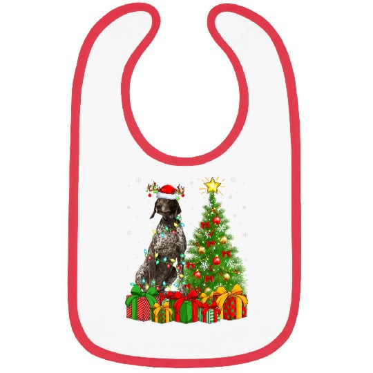 Lighting xmass Tree German Shorthaired Pointer Dog Christmas Bibs