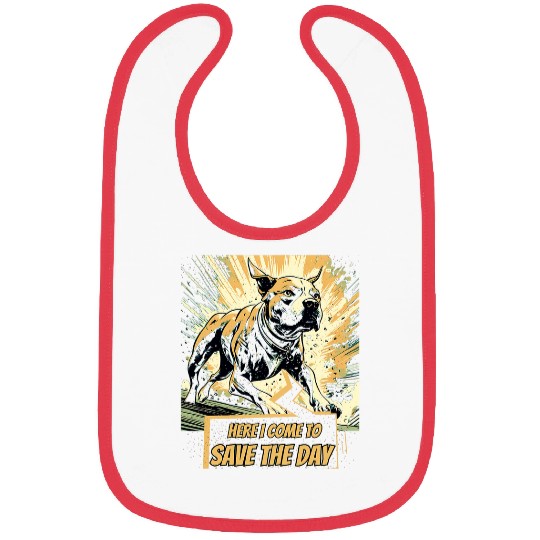 Pitbull Pit bull comics style Bibs