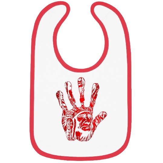 Native American Indigenous Red Hand Indian Blood Themed 9 Bibs