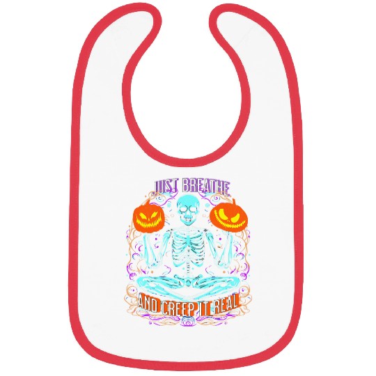 Skeletons Yoga Meditating Breathwork Halloween Funny Skull Bibs