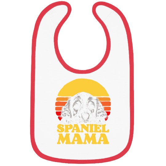 Spaniel Mama Cute English Cocker Spaniel Puppy Mom Retro Bibs
