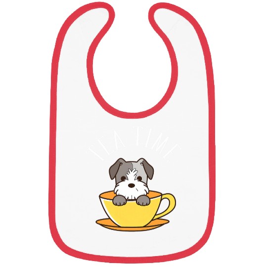 Schnauzer Tea Time Funny Dog Beverage Bibs