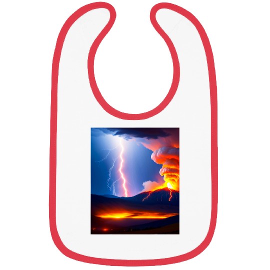 Lightning Storm during an Volcanic eruption Bibs
