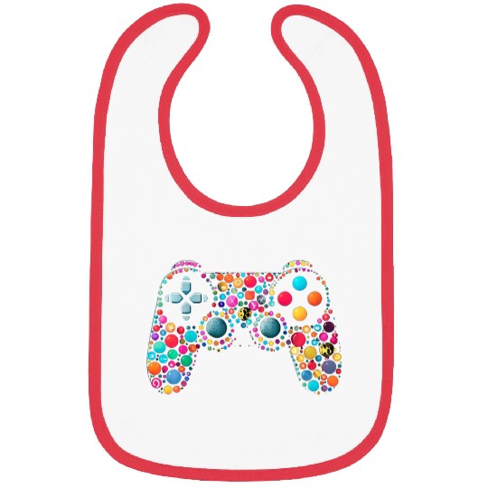 Kids Colorful Polka Dot Game Controller International Dot Day Kid Bibs