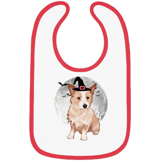 Scary Portuguese Podengo Pequeno Dog Witch Hat Halloween Bibs