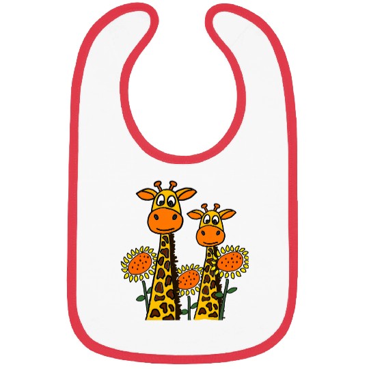Smilealottees Cool Giraffe and Sunflowers Art Bibs