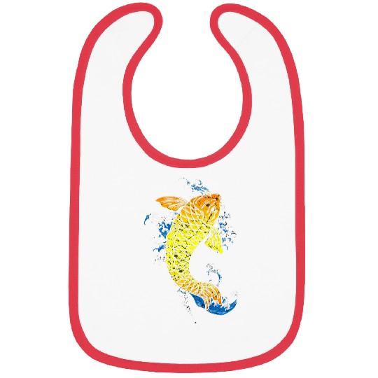 Koi Fish Waves Japan Japanese Art Bibs