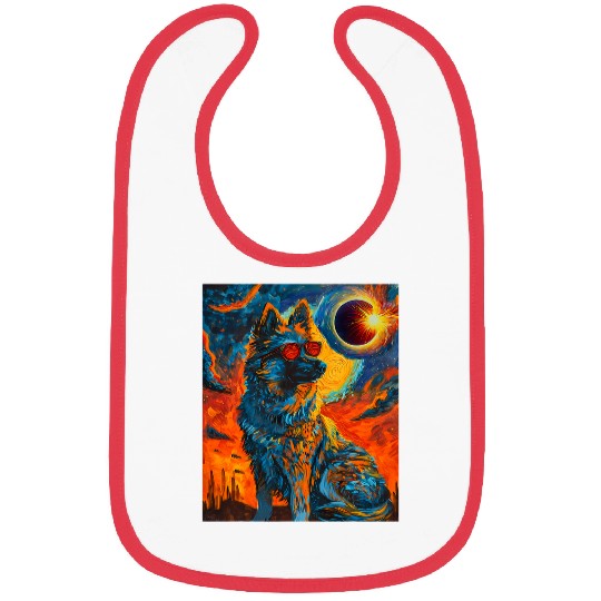 Total Solar Eclipse Norwegian Elkhound Dog Bibs