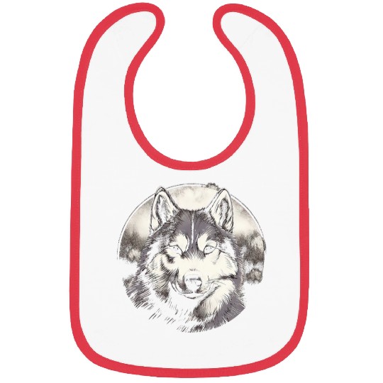 Siberian Husky Full Moon Dog Lovers Bibs