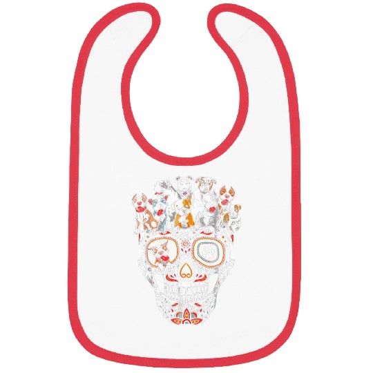 Pitbull Sugar Skull Dia De Los Muertos Pittie Dog Lover Bibs