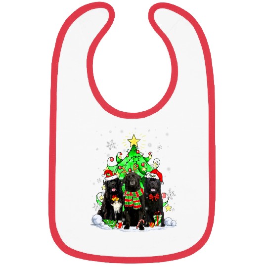 Santa Newfoundland Dog Squad Christmas Tree Lights Bibs