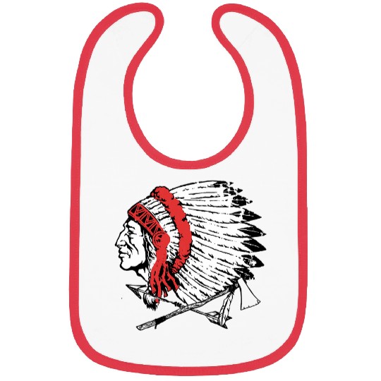 Trendy vintages Native American Warrior Profile Silhouette Bibs