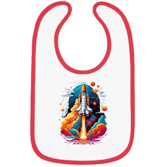 Space Shuttle Fantasy Start Space Astronaut with Planets Bibs