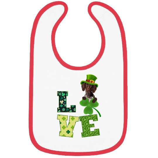 German Shorthaired Pointer Dog St  Patricks Day Funny Irish Bibs