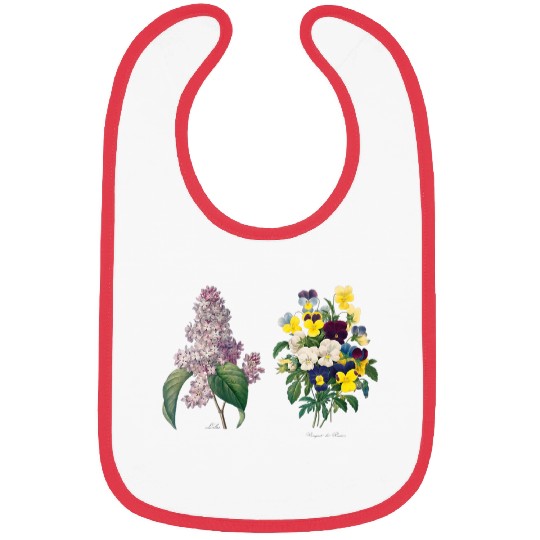 Pierre Joseph Redoute Lily 2Pansy Paint Flower Gardener Bibs