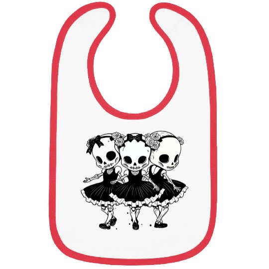 vintages Halloween Womens Ballerinas Ballet Dancing Skeleton Bibs