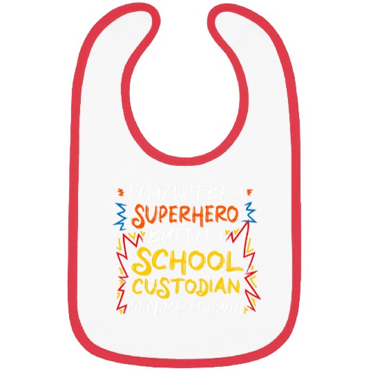 School Custodian Superhero Janitor Bibs