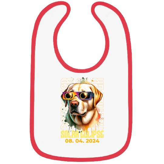 Solar Eclipse 2024 Dog Wearing Solar Eclipse Glasses Bibs