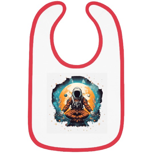 Meditation Yoga Zen Meditated Astronaut Geometric Graphic 16 Bibs