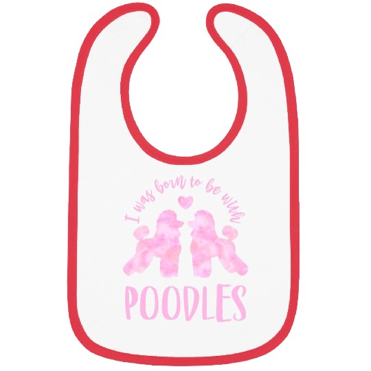 Poodle Lovers 2 Pink Poodles Bibs