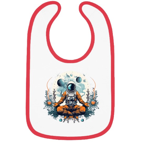 Meditation Yoga Zen Meditated Astronaut Geometric Graphic 6 Bibs