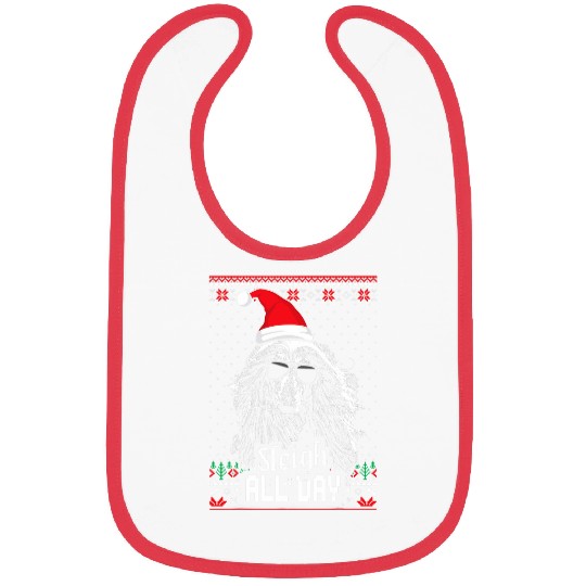 Sleigh all Day Funny Afghan Hound Christmas 1 Bibs