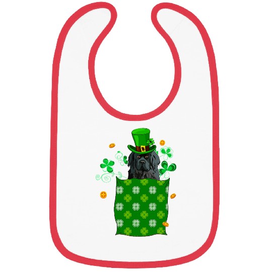 St  Patricks Day Newfoundland In Pocket Shamrocks Lover Bibs