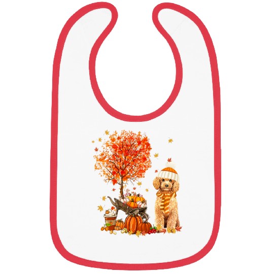 Poodle Dog Autumn Fall Pumpkin Truck Mappe Thanksgiving 1 Bibs