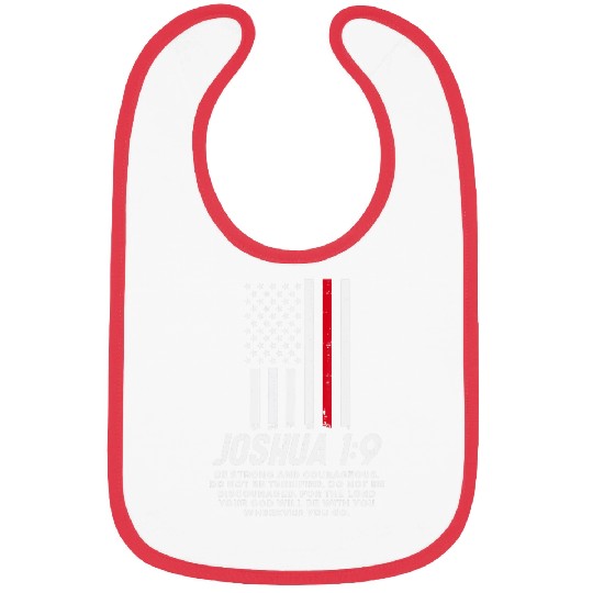 Hin Red Line Flag Joshua 1 9 Bible Christian Firefighter Bibs