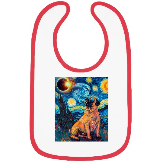 Total Solar Eclipse Pug Dog Bibs