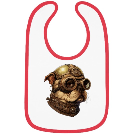 Steampunk Pug 1 Bibs