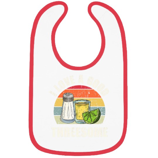 Salt Tequila Lime Love A Good Threesome Humor Bartender Bibs