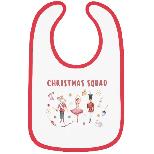 Nutcracker Christmas Squad Ballet Clara Ballerina Graphic Bibs