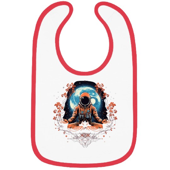 Meditation Yoga Zen Meditated Astronaut Geometric Graphic 8 Bibs